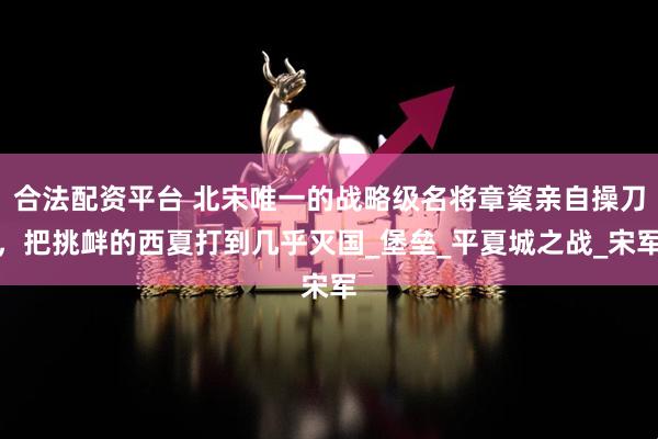 合法配资平台 北宋唯一的战略级名将章楶亲自操刀，把挑衅的西夏打到几乎灭国_堡垒_平夏城之战_宋军