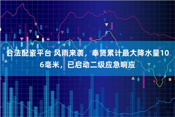 合法配资平台 风雨来袭，奉贤累计最大降水量106毫米，已启动二级应急响应